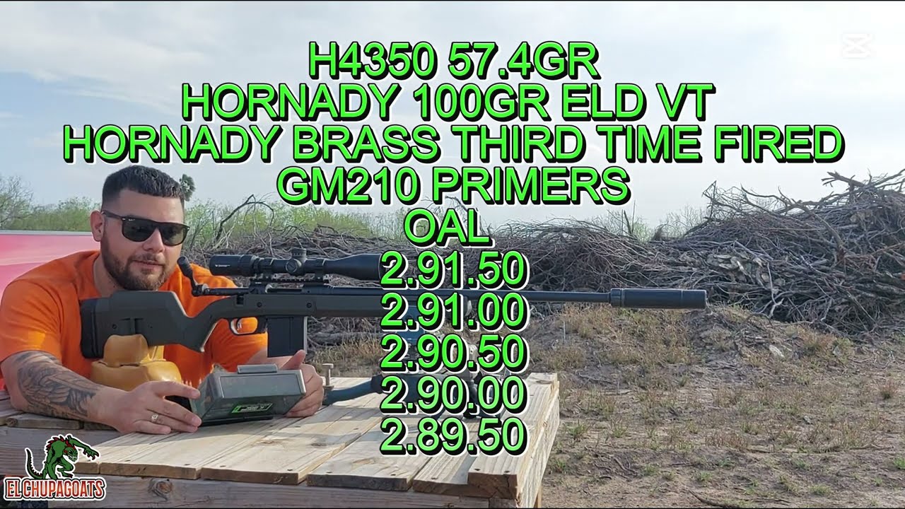 6.5 PRC WITH HORNADY 100gr ELD VT AND H4350.SEATING DEPTH TEST