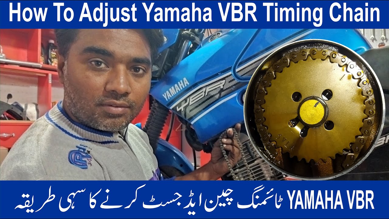 How to adjust timing chain of Yamaha YBR bikes/YBR 125 bike ke timing chain ko adjust kaisey Karen