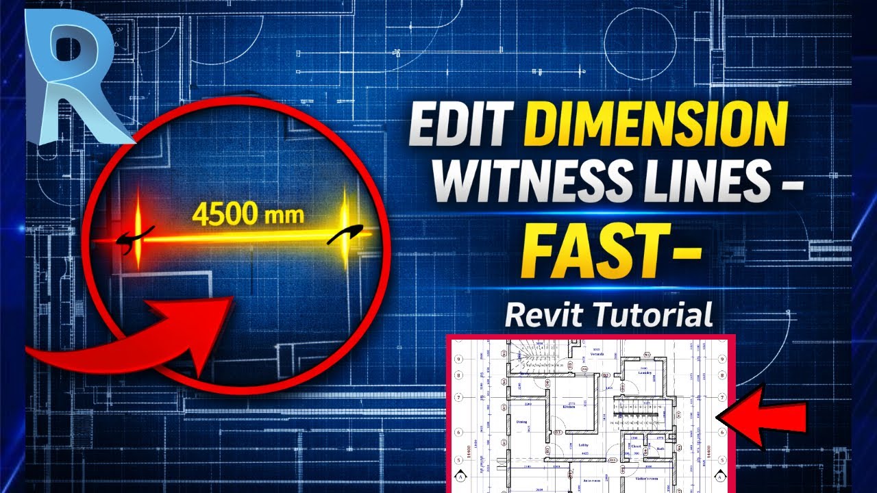 Как редактировать линии привязки размеров в Revit (после размещения)