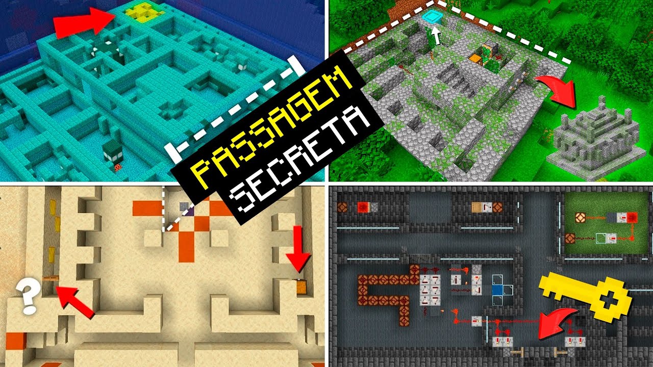 OS 4 TEMPLOS E SUAS PASSAGENS SECRETAS! - Minecraft Survival