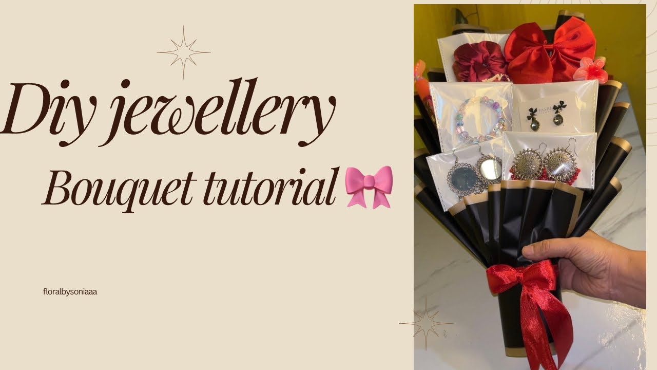 DIY Jewellery bouquet tutorial🎀 #diy #bouquet #tutorial #subscribe #handmade #foryou #creative 