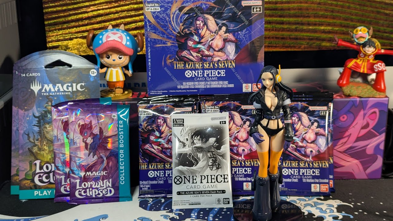 One Piece OP14-EB04 loose packs and booster box! Along with some MtG Lorwyn Eclipsed packs!