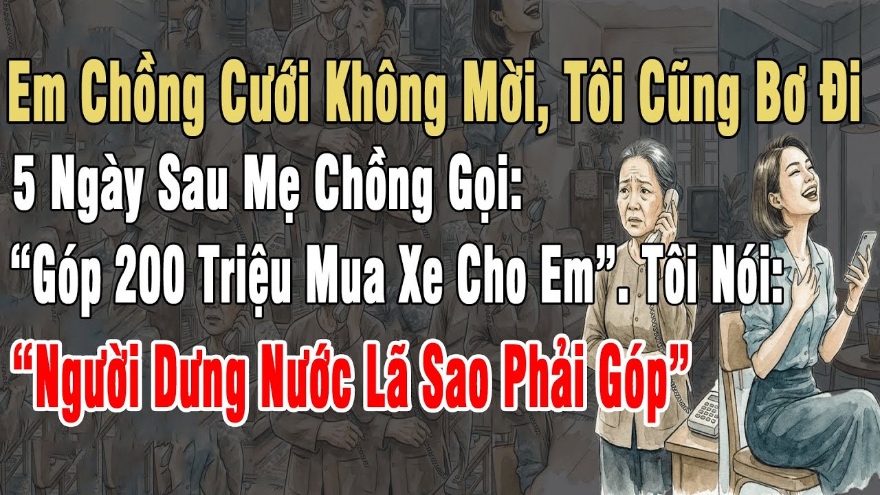 Em Ck Cưới Ko Mời, Tôi Cũng Bơ Đi. 5N Sau Mẹ Ck Gọi: “Góp 200Tr Mua Xe Cho Em”. Tôi Nói Người Dưng..