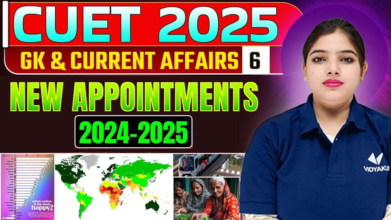 CUET 2025 Preparation GK & Current Affairs | New Appointments 2024-25 | Most Important Questions