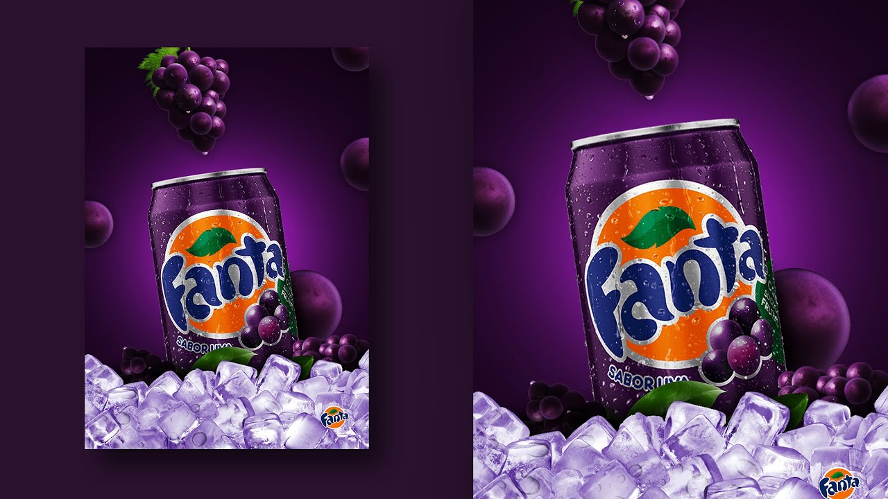 Drink Advertisement | Poster design | Fanta | Photoshop Tutorials