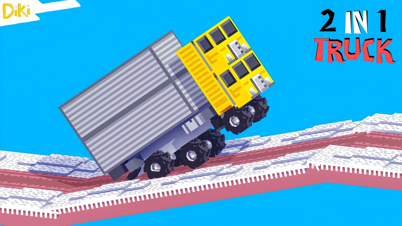 When Two Trucks Become One More Powerful? - 2 in 1 Truck In Fancade Spintrucks 2