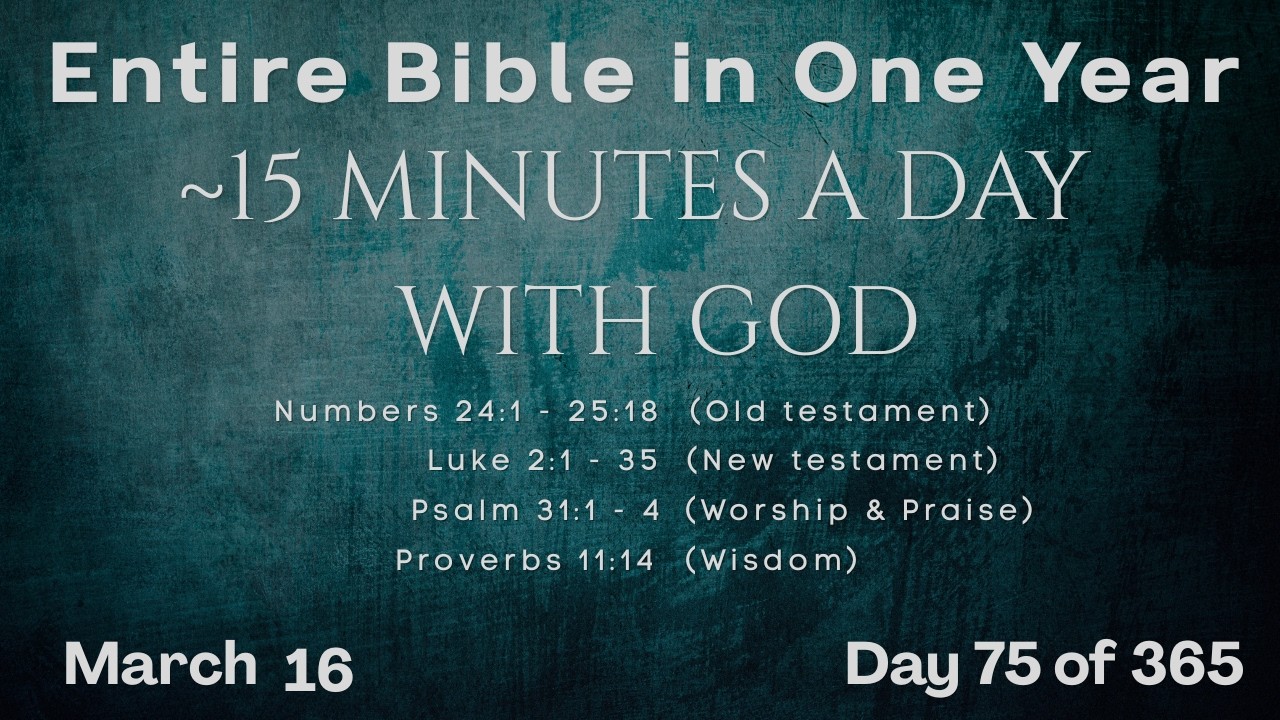 March 16 - Entire Bible in One Year (~15 min/day audio) | Bible Global 365
