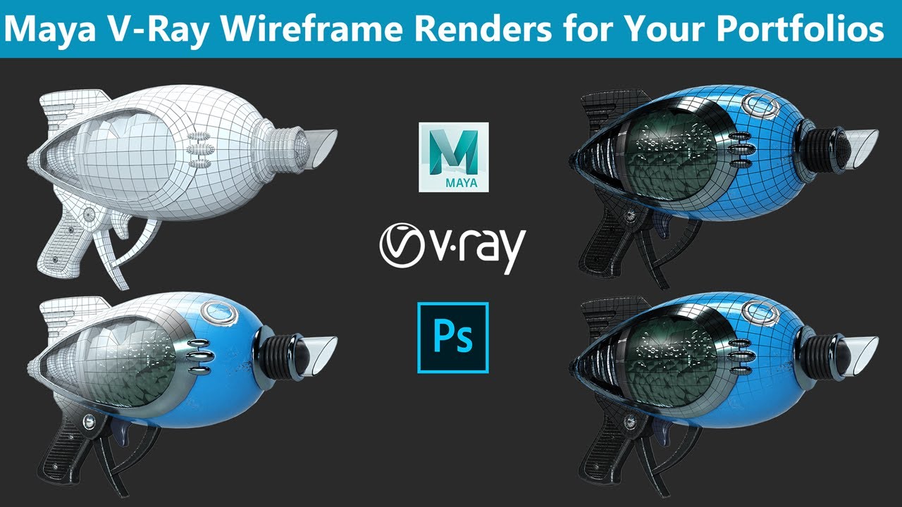 Maya V-Ray Wireframe Renders for Your Portfolios
