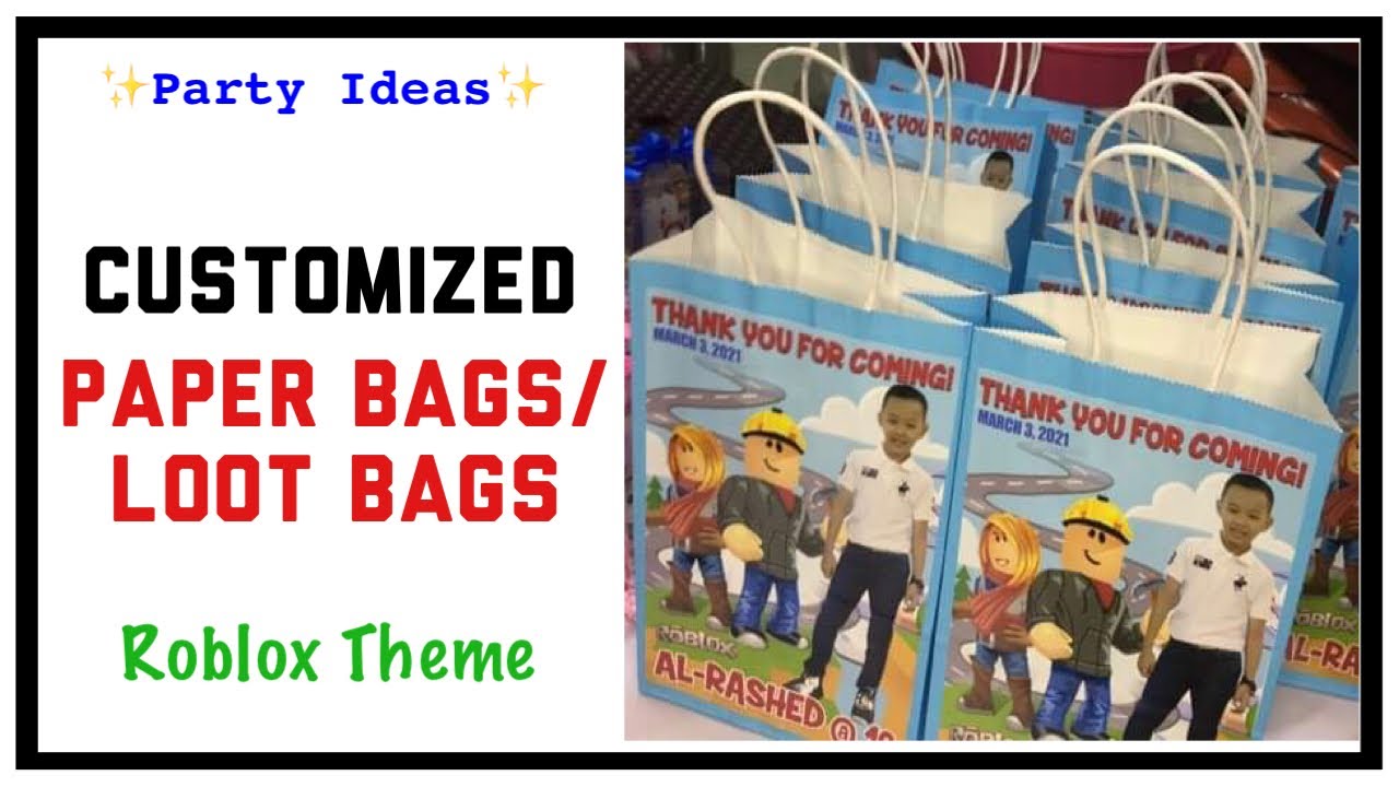 Customized Paper Bags/Loot Bags (Roblox Theme)