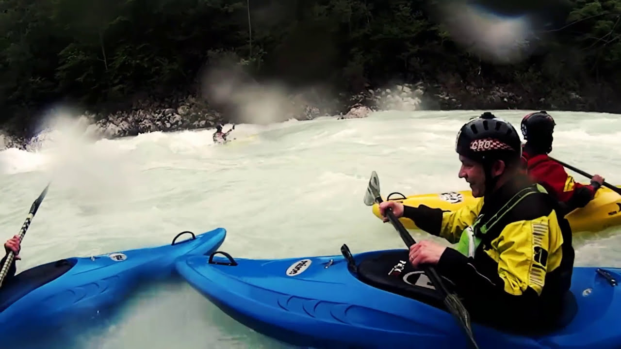 Kayaker swimming on the Soca River - GO EXPLORE CROATIA