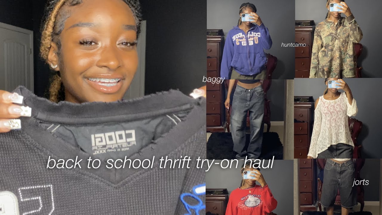 back to school thrift try-on haul 2023 | iconikki