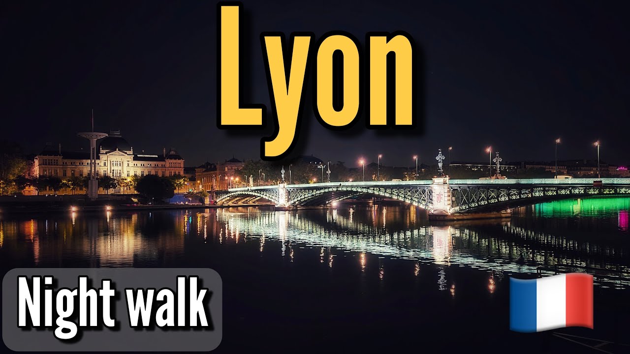 Lyon - night walk | France FR - October 2021 | 4K (UHD)