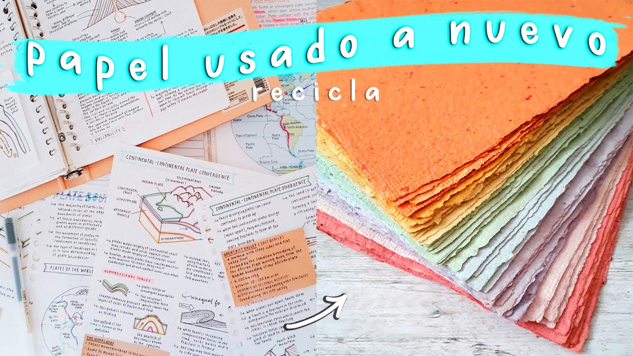 Transforma PAPEL que YA NO USAS en PAPEL NUEVO! Recicla papeles viejos - Tutoriales Belen