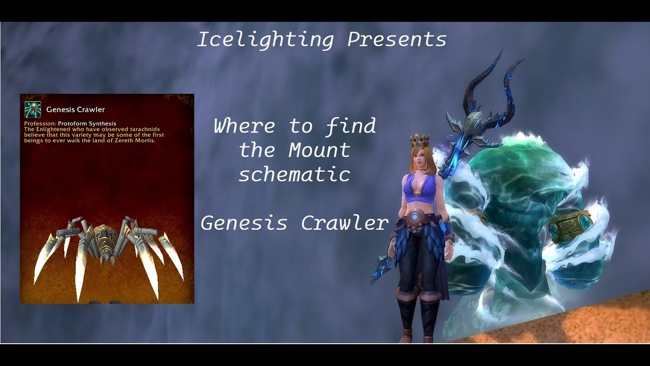 Genesis Crawler mount schematic wow- Craftable mount- Spider mount- Path of Inception- Zereth Mortis