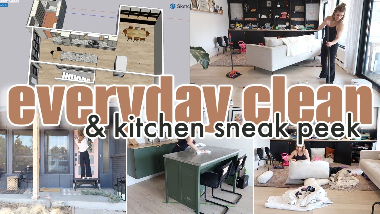 EVERYDAY CLEANING MOTIVATION | SAHM DAILY CLEAN | NEW KITCHEN SNEAK PEEK | DENISE BANGIYEV