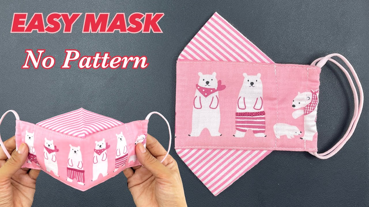 Very Easy New Style No Pattern | Face Mask Sewing Tutorial | Best fit & Breathable NO FOG ON GLASSES