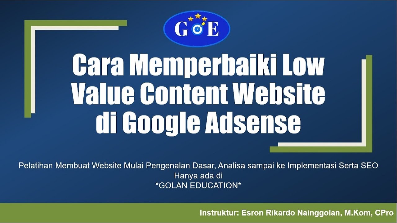 Cara Memperbaiki Low Value Content