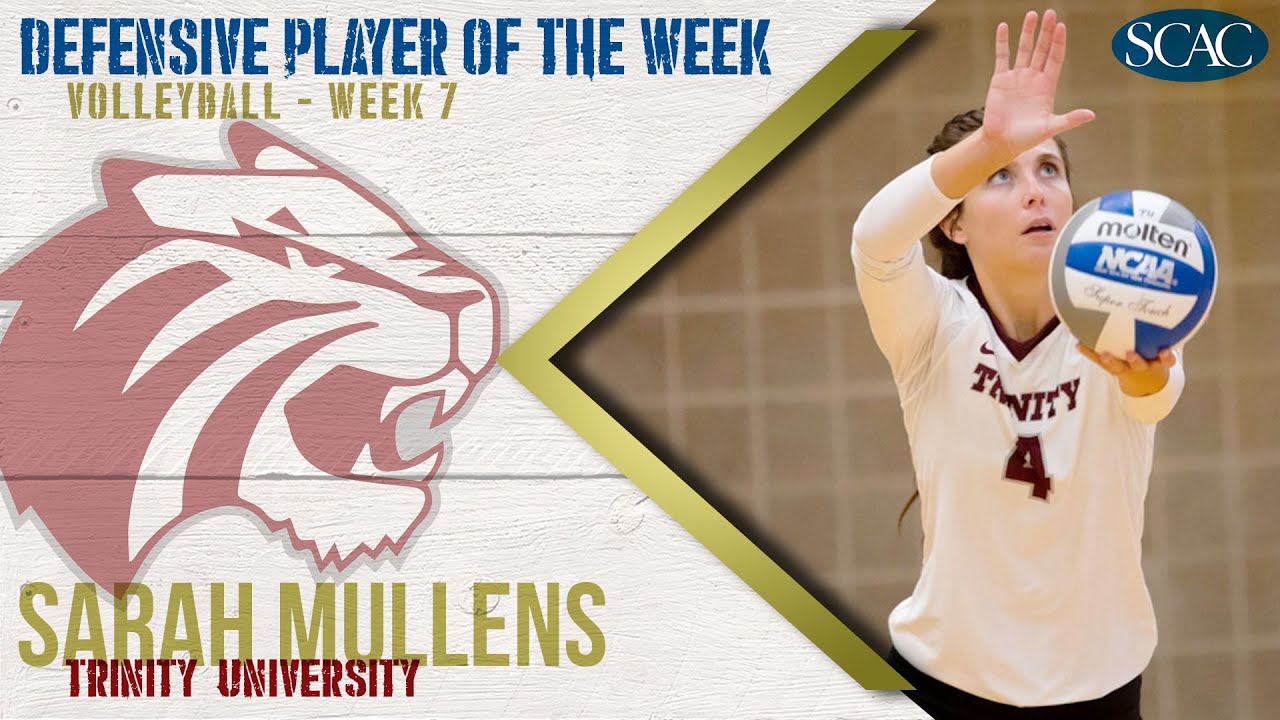 Sarah Mullens, Trinity University, Volleyball Defensive Player of the Week (Week 7)