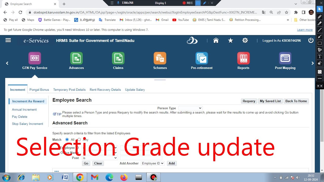 SELECTION GRADE UPDATE KALANJIYAM