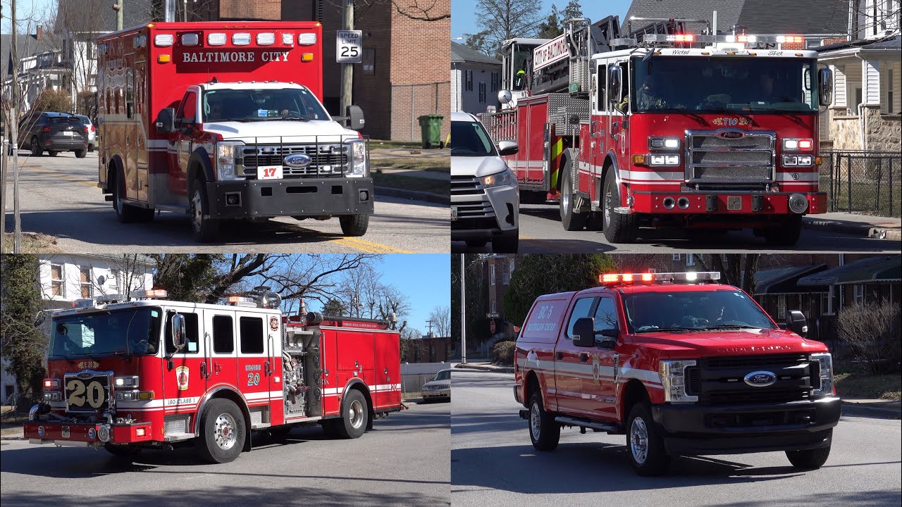 Baltimore City Box Alarm Responses - Fire Trucks Responding 