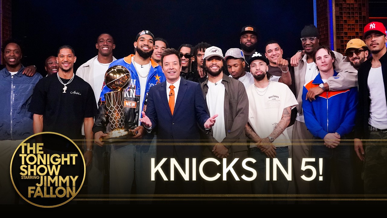 NBA Champion New York Knicks Crash Jimmy's Monologue | The Tonight Show Starring Jimmy Fallon