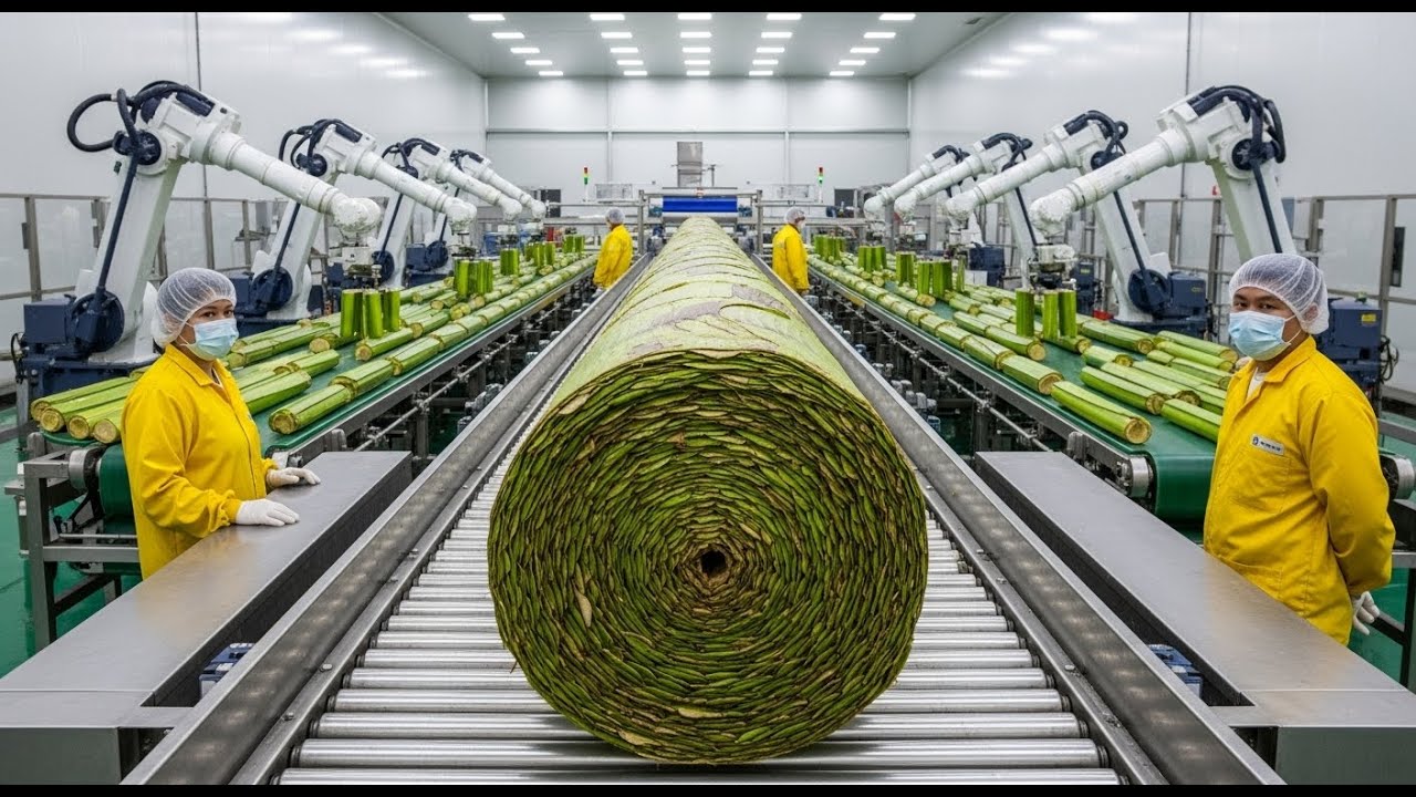 Inside The Largest Modern Banana Stem Factory & Sanitary Pad Production Process (Full Process)