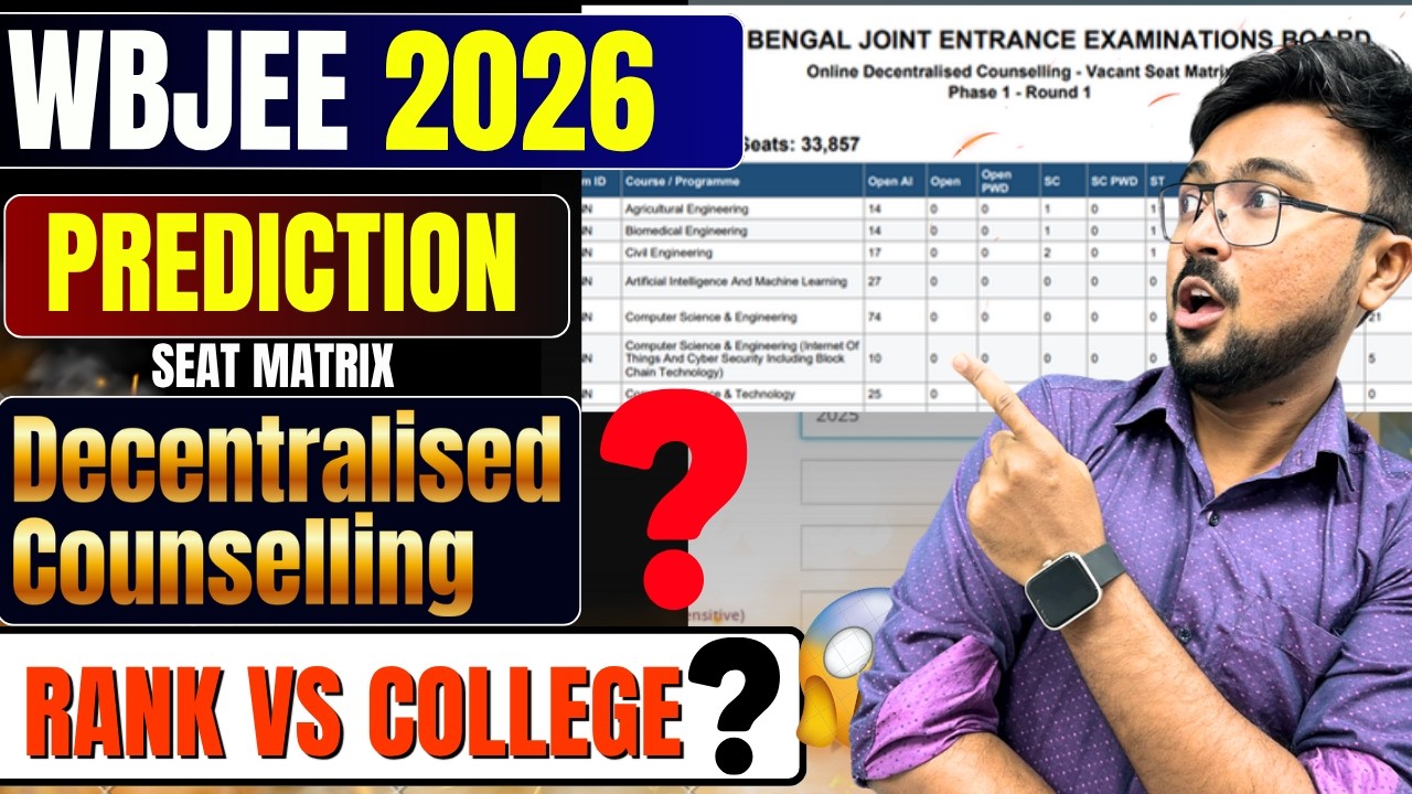 WBJEE 2026:Which RANK = Which COLLEGE✅ Decentralised Counselling🚨✅Seat Matrix DECODED😱#wbjee2026