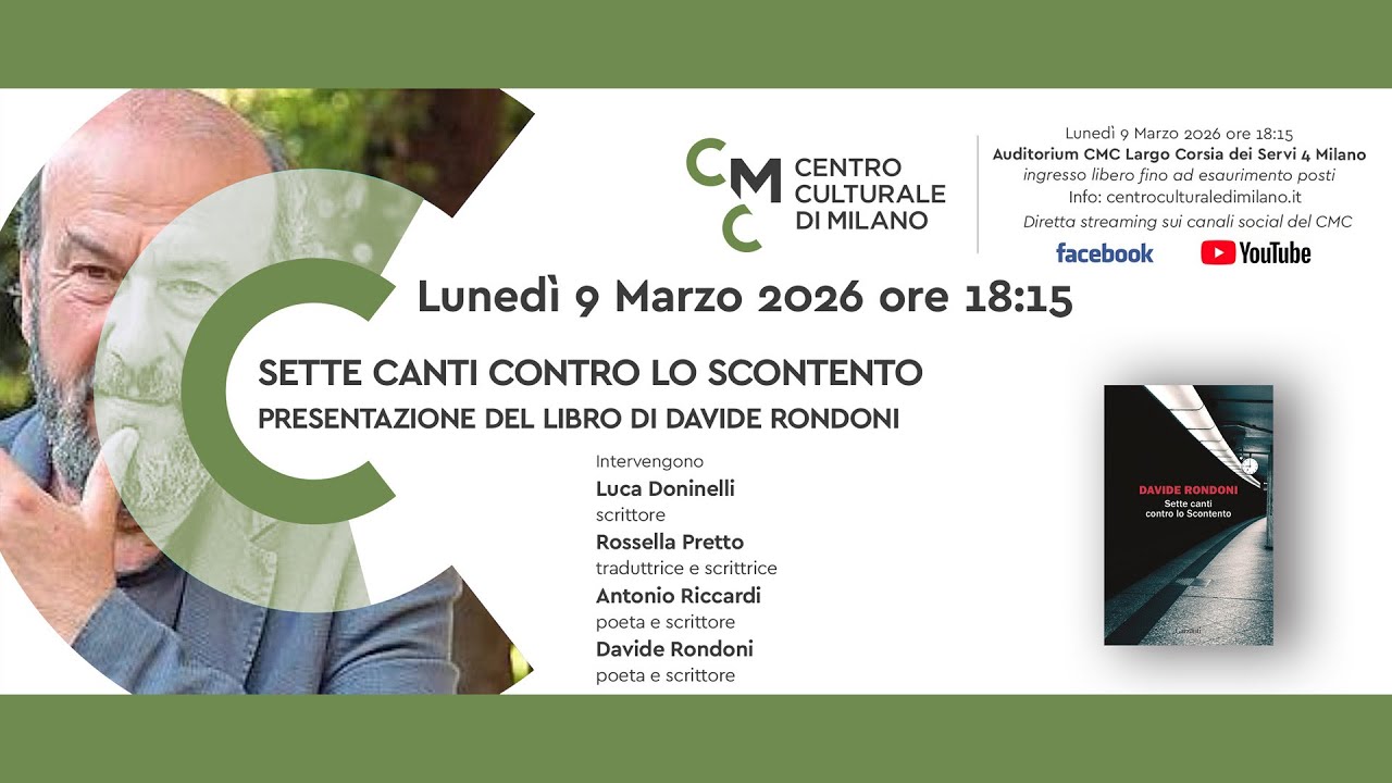Davide Rondoni. Sette canti contro lo scontento
