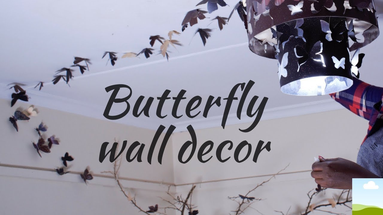Easy paper butterfly ceiling/ wall decor. //DIY with Jolynn//