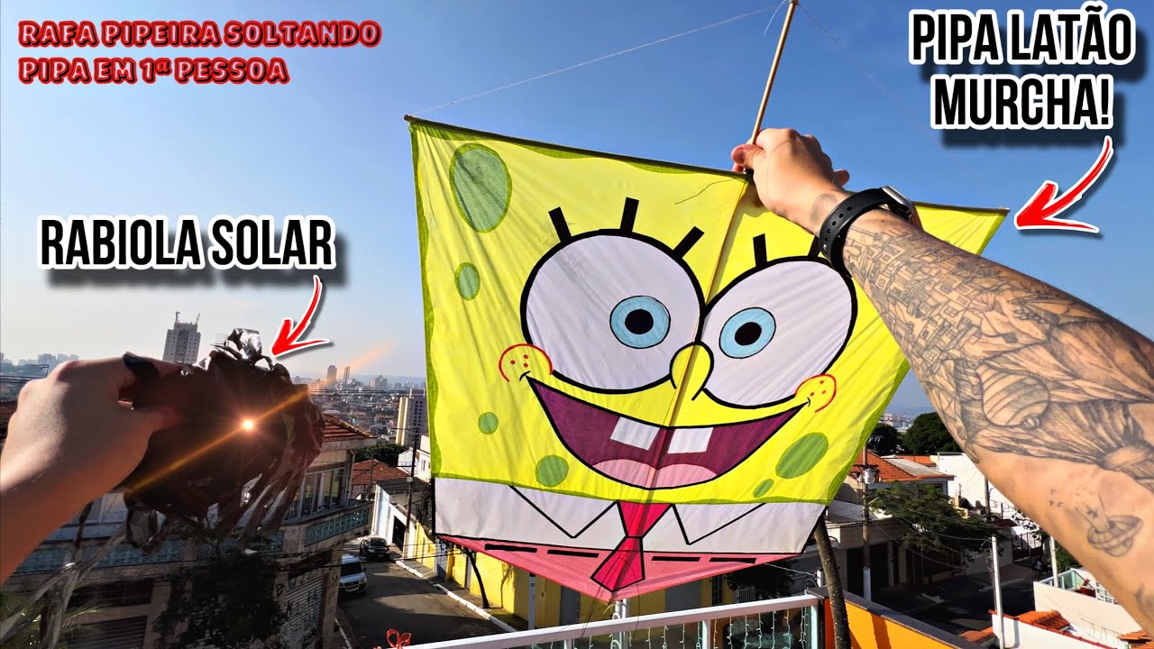 Pipa Latão do Bob Esponja com Rabiola Solar no Alto da Laje Me Surpreendeu - Dando Puxão em 1ªPessoa