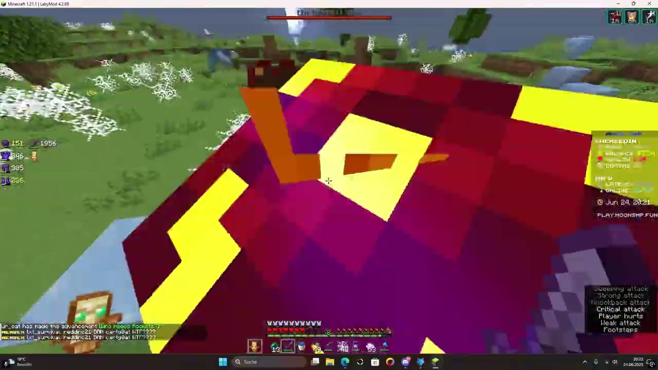 1v1ing a member of the Moonsmp