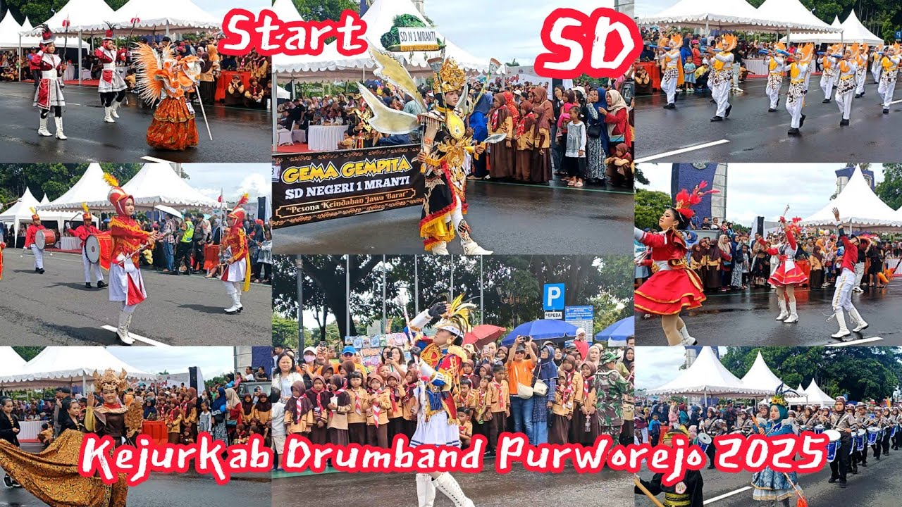FULL Start SD Kejurkab Drumband Purworejo 2025 Street Parade Drumband Purworejo 2025