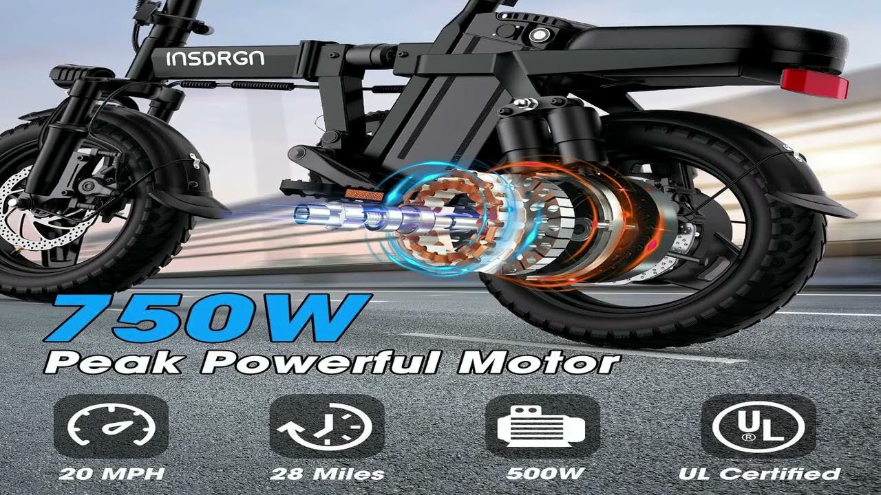 INSDRGN 14" Folding Electric Bike Review | 28-Mile, Advanced Suspension & UL 2849 Certified