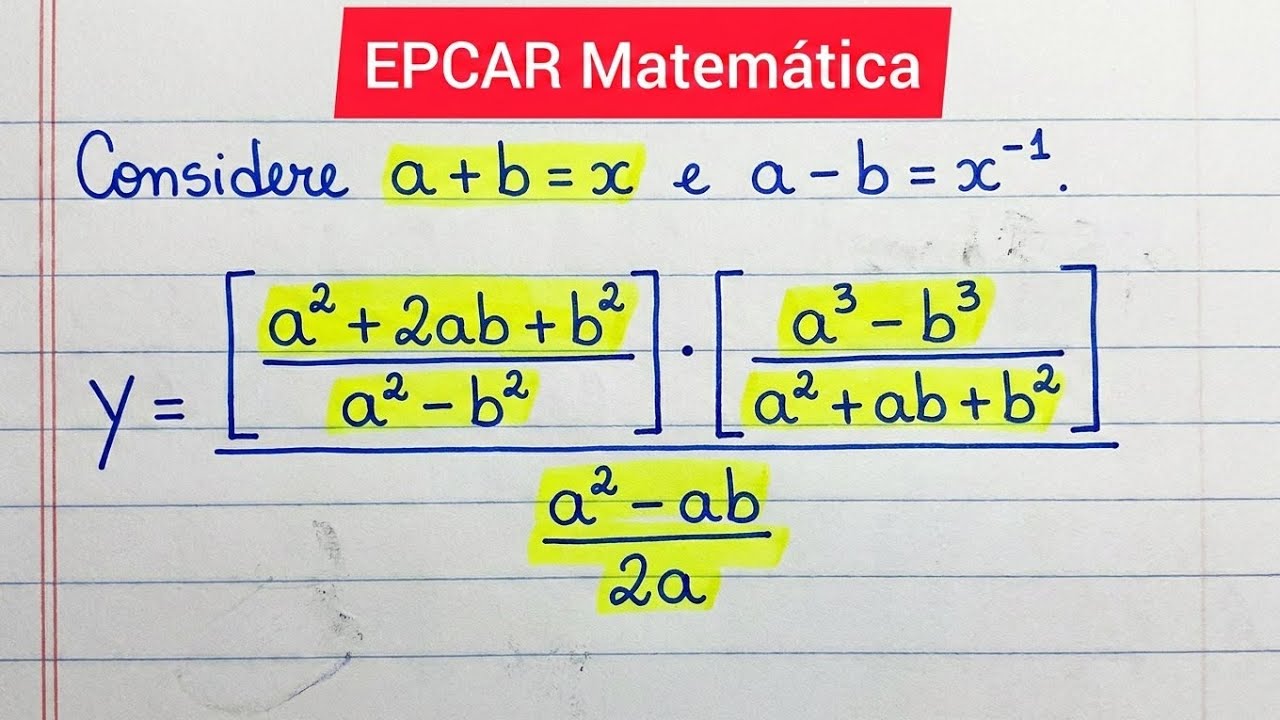Matemática EPCAR: Produtos Notáveis