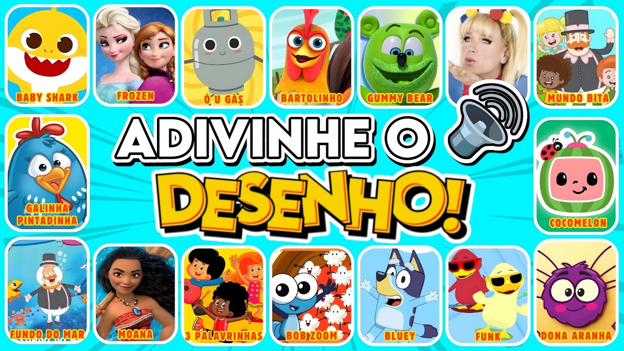 🐔🐶🚂 ADIVINHE PELA MÚSICA 🎶✨🔊 ESPECIAL DESENHOS INFANTIS 🔊 #dinoquiztopia