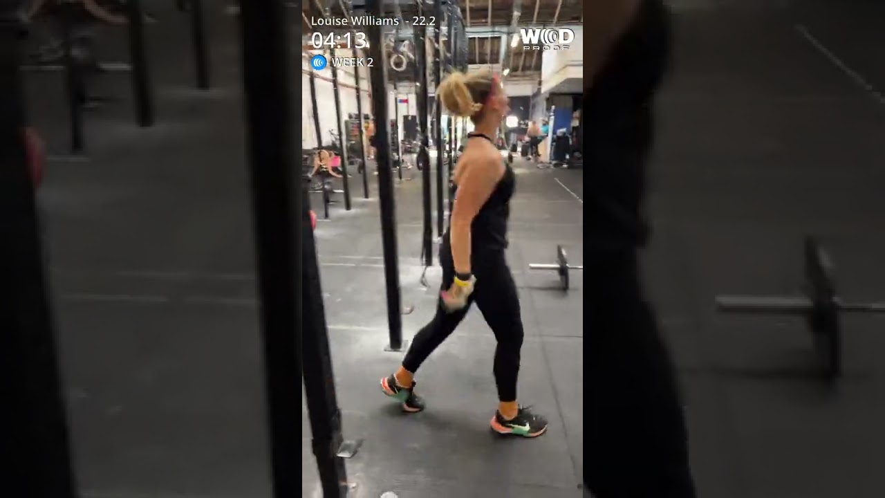 22.2 Grip Tide Louise Williams 80 reps (hanging knee raise) Jerks and Snatches