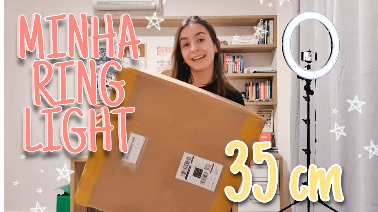 UNBOXING RING LIGHT TOMATE 35CM DO MERCADO LIVRE | Malena Studies
