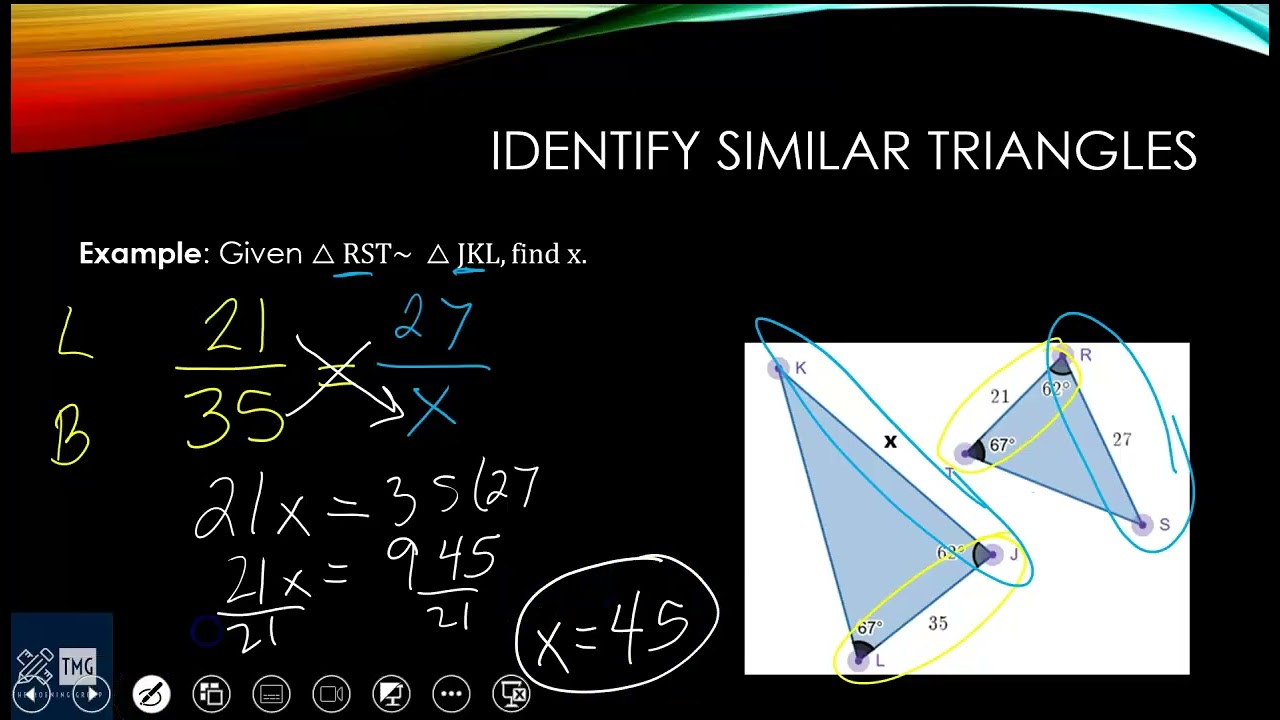 Find the missing side in similar triangles