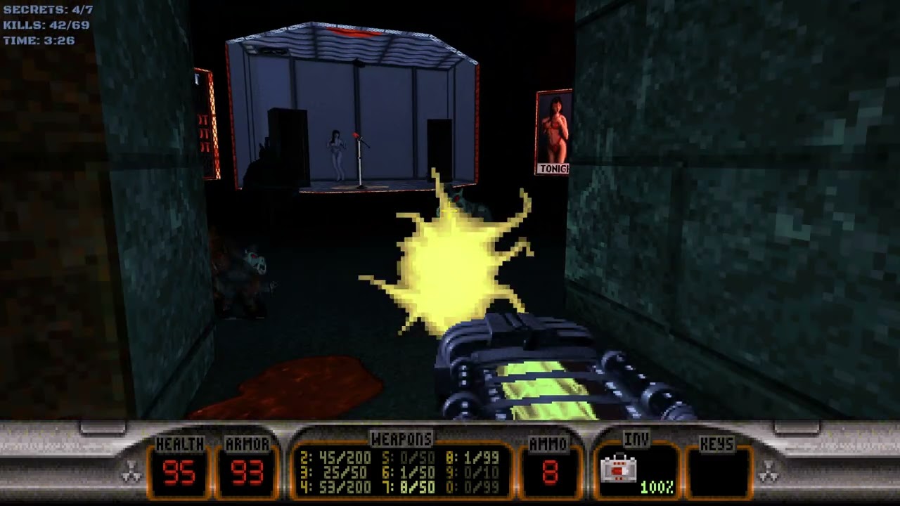 Duke Nukem 3D (20th Anniversary World Tour) - E3L1: Raw Meat [All Secrets]