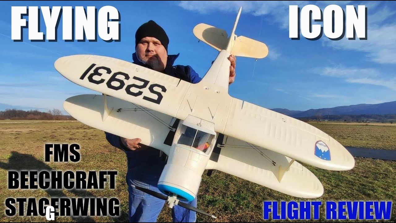 FMS  Beechcraft Staggerwing-White 1100mm (43.3
