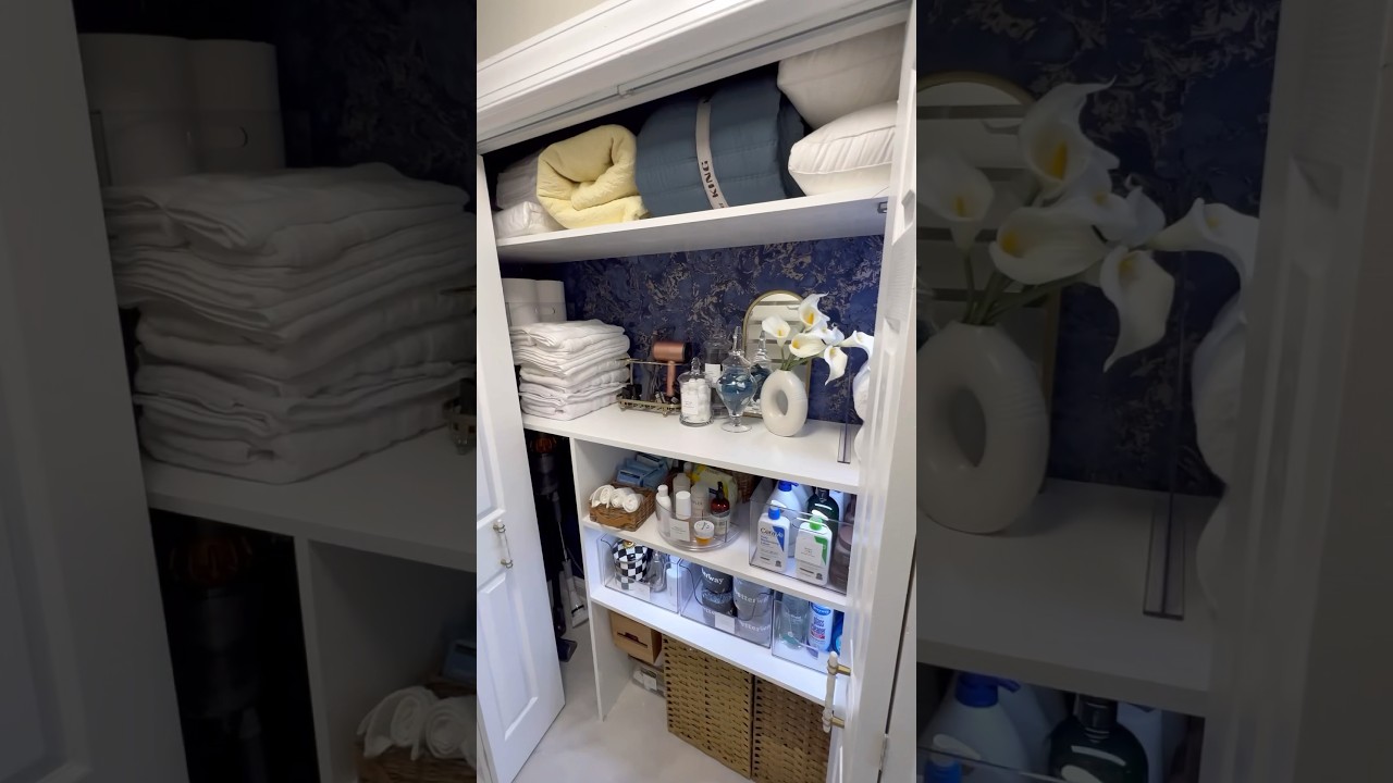 Ultimate Linen Closet Organization! 🤩🥰 #shorts #bathroomdecor #organization