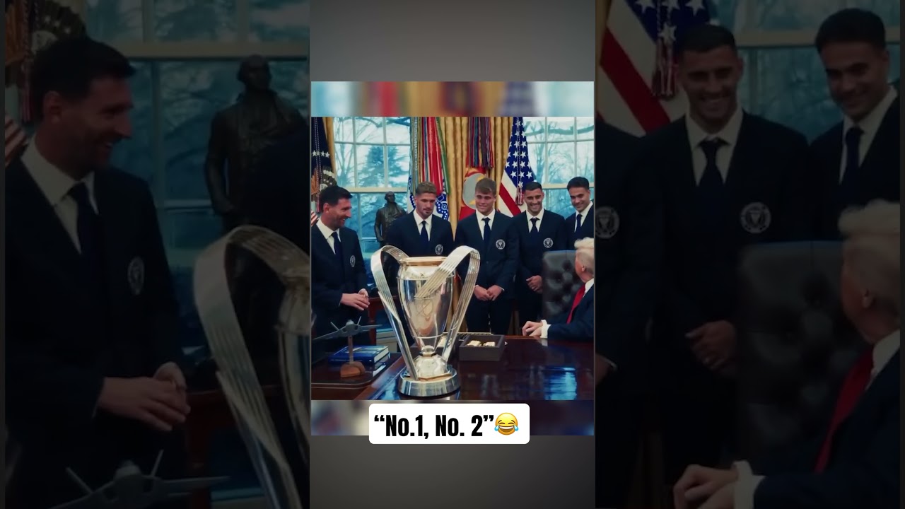 Rodrigo De Paul telling President Trump that he&rsquo;s No. 1 and Messi is No. 2 😂 (via @whitehouse/IG)