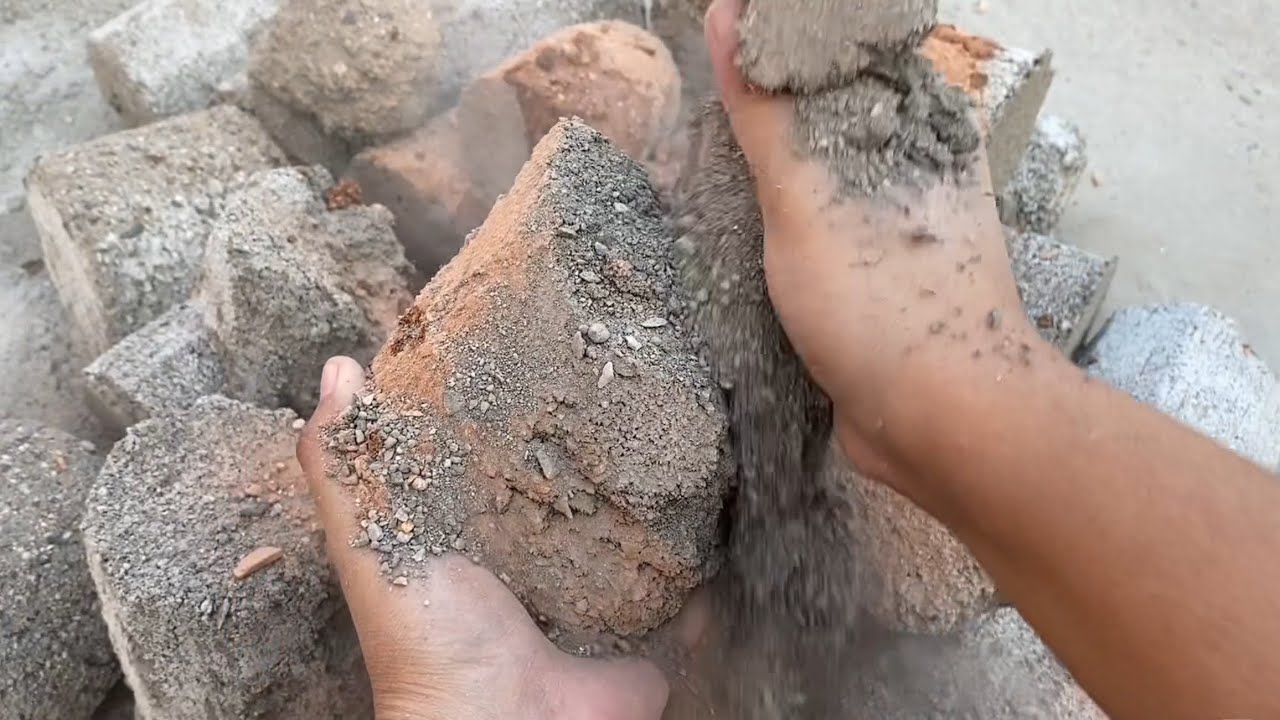 Multi stones cement mud & sand texture dry & water crumbling💦💦#stressrelief #fypシ 