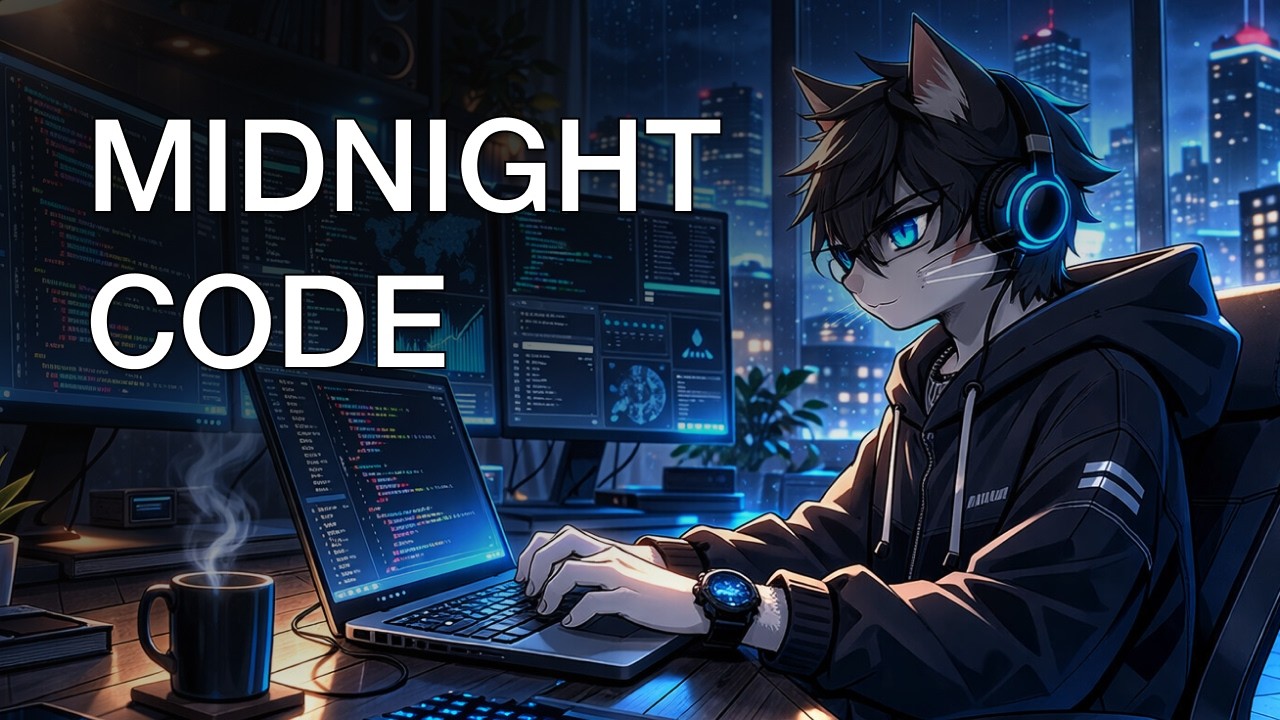 Late Night Coding Session 💻 Cyber Focus Music for Programming & Deep Work — CatWork