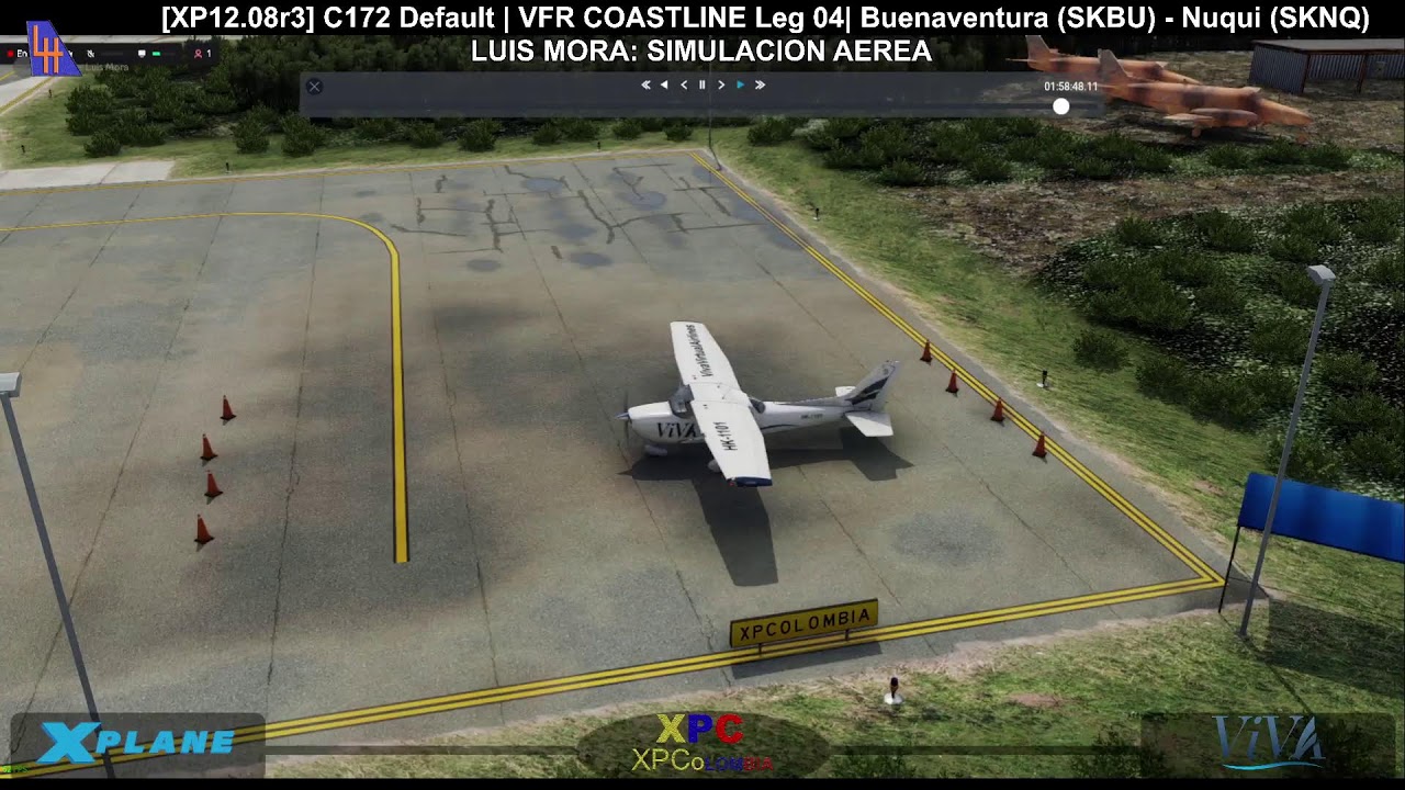 [XP12.08r3] C172 Default | VFR COASTLINE Leg 04| Buenaventura (SKBU) - Nuqui (SKNQ)