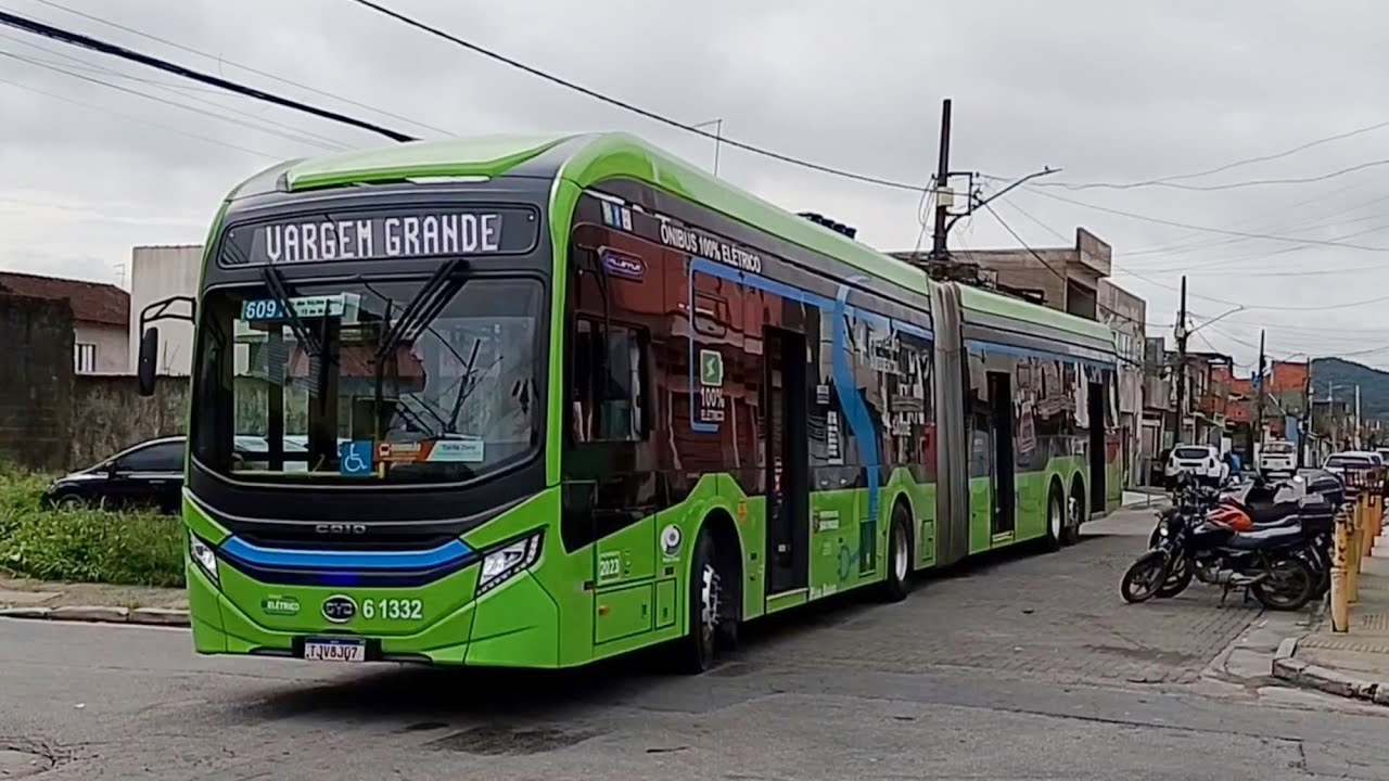 Indo registrar o EMillennium BYD super articulado em teste no Vargem Grande