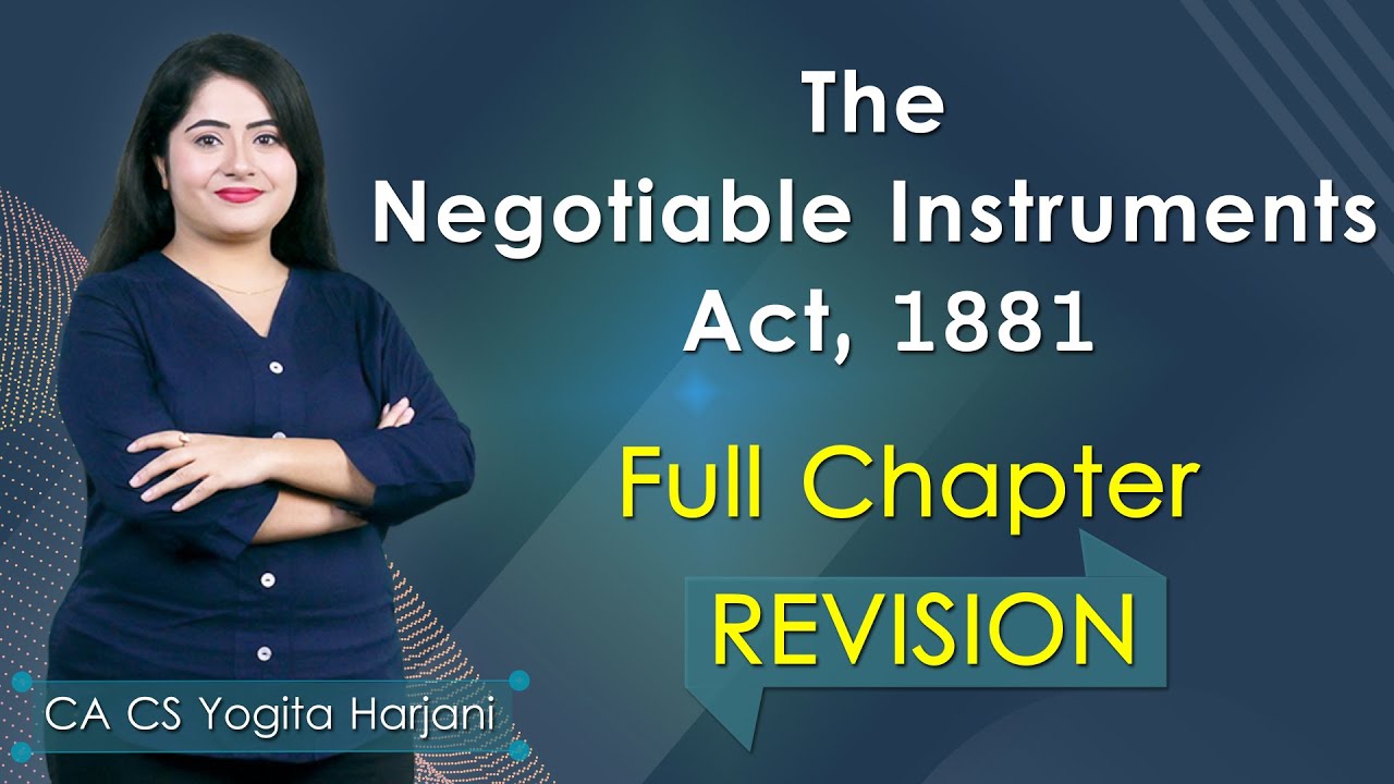 CA Foundation| Business Laws| Negotiable Instruments Act| Other Laws| Jan/June'25| CA CS Yogita