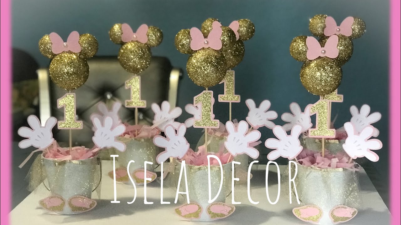 DIY Minnie Mouse inspired centerpieces