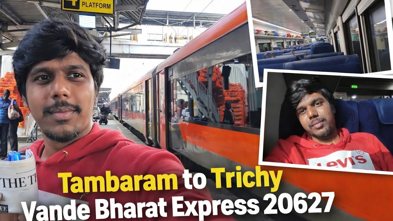 Tambaram to Trichy vande Bharat express 20627🤩🚂 #aroshanali #train #trainjourney 