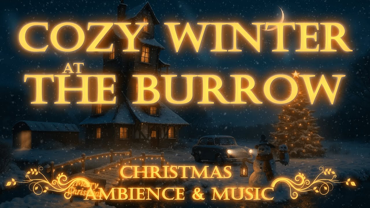 Harry Potter | Cozy Christmas Night at The BURROW | Ambience & Music
